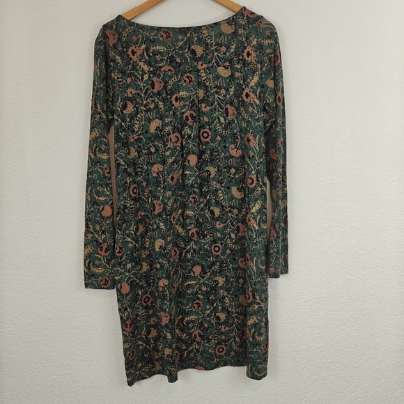 Peruvian Connection Orla Long Sleeve Green Floral Mini Tunic Dress Size XS - Picture 11 of 15